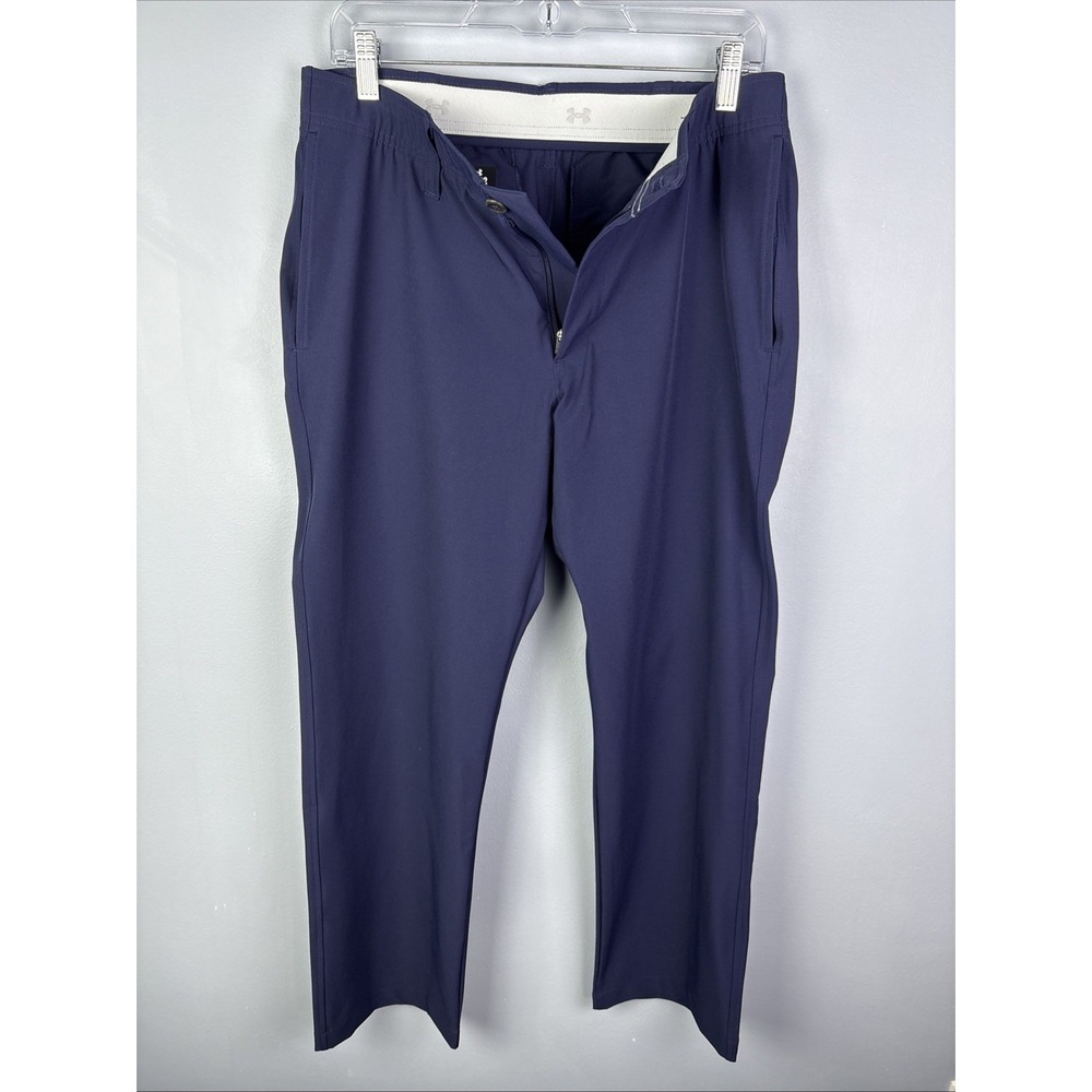 Under Armour UA Drive Golf Pants Stretch Waist Mens 32x32 Navy Blue Straight